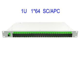1Uラック マウント1の× 64 SMの繊維光学PLCのディバイダーSC/APC箱白19インチの